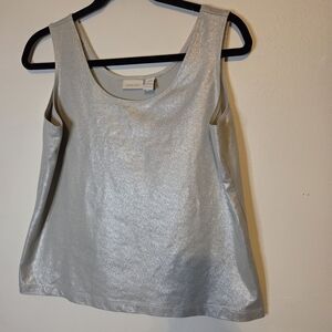 Chico's Shimmering Silver Tank Top Size 2